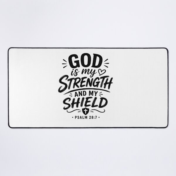 Item preview, Copy of God Is My Strength and My Shield | Psalm 28:7 | Christian Inspirational Quote designed and sold by MARSHORY.