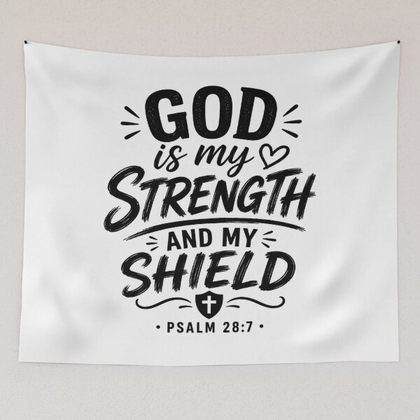 Item preview, Copy of God Is My Strength and My Shield | Psalm 28:7 | Christian Inspirational Quote designed and sold by MARSHORY.