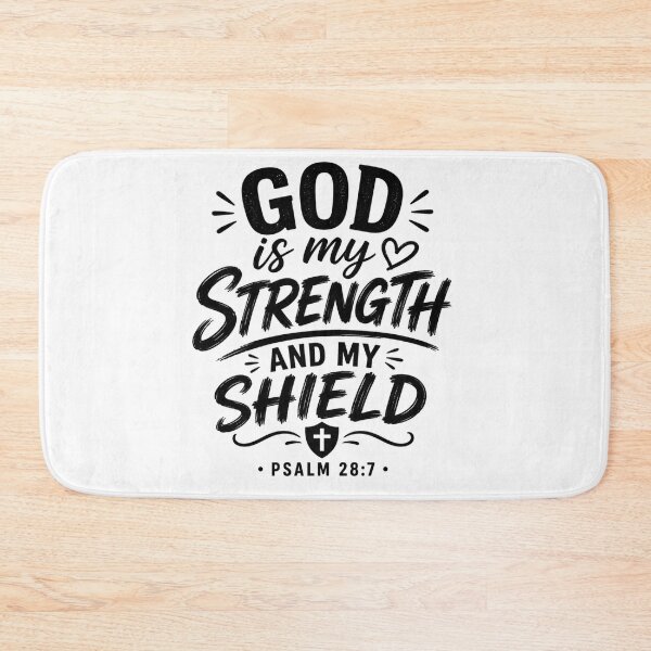 Item preview, Copy of God Is My Strength and My Shield | Psalm 28:7 | Christian Inspirational Quote designed and sold by MARSHORY.