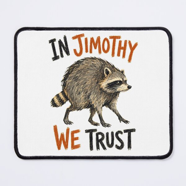 Item preview, In Jimothy We Trust – Viral Raccoon Meme designed and sold by Lacritsa .