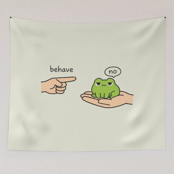 Item preview, Funny Frog Meme Behave No designed and sold by andromeda-redd.