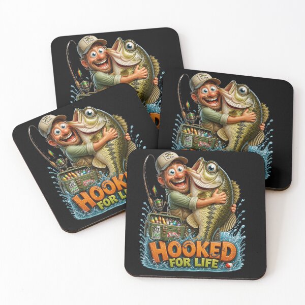 Item preview, Hooked For Life Funny Fishing Quote designed and sold by FunToonGallery.