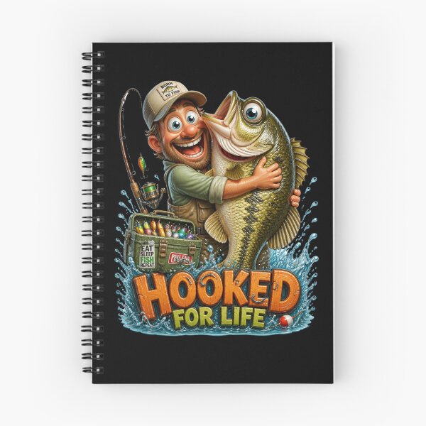 Item preview, Hooked For Life Funny Fishing Quote designed and sold by FunToonGallery.