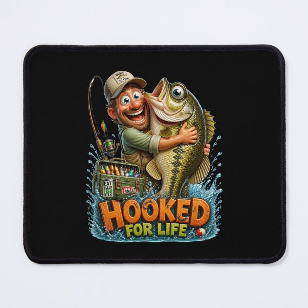 Item preview, Hooked For Life Funny Fishing Quote designed and sold by FunToonGallery.