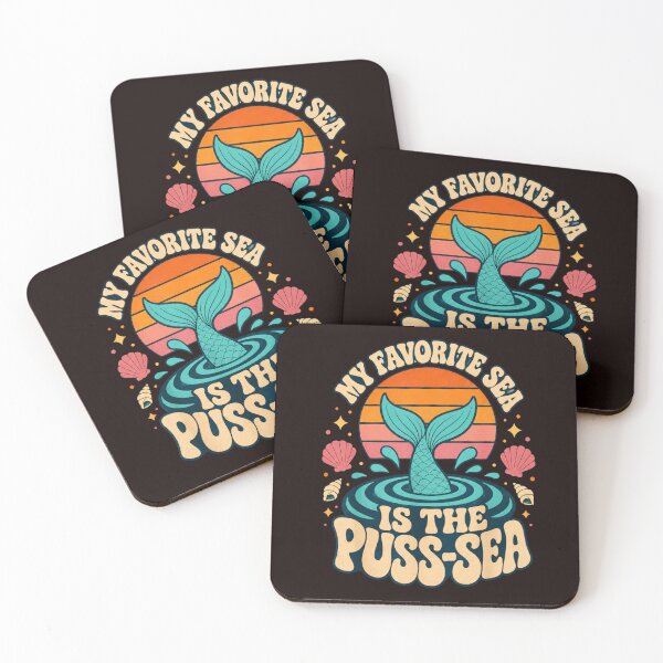 Item preview, My Favorite Sea Is The Puss-Sea Retro Mermaid designed and sold by FrameFlow.