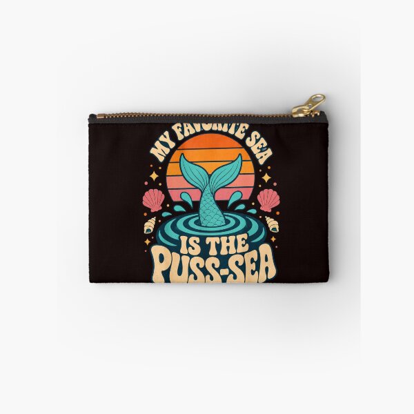 Item preview, My Favorite Sea Is The Puss-Sea Retro Mermaid designed and sold by FrameFlow.