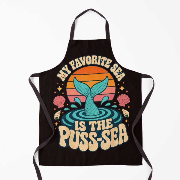 Item preview, My Favorite Sea Is The Puss-Sea Retro Mermaid designed and sold by FrameFlow.