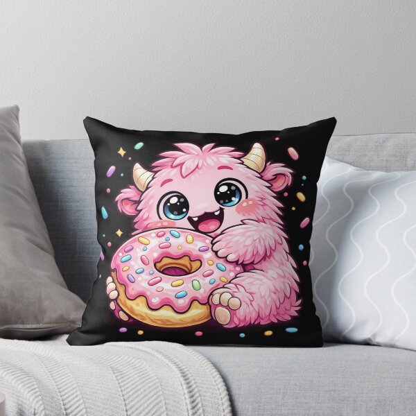 Item preview, Cute Pink Monster Hugging Donut Kawaii Sweet Dessert Lover designed and sold by EssentialsWear.