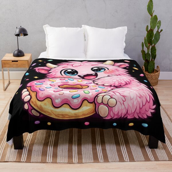 Item preview, Cute Pink Monster Hugging Donut Kawaii Sweet Dessert Lover designed and sold by EssentialsWear.