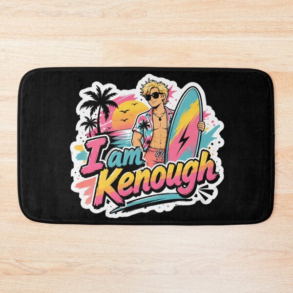 Item preview, I Am Kenough Surf Typography | Retro Beach Sunset Self Love Quote designed and sold by Eddy048.