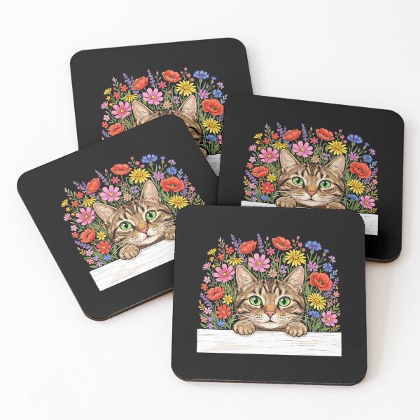 Item preview, Cat Wildflower Garden Pet Lover designed and sold by Doodleoub.