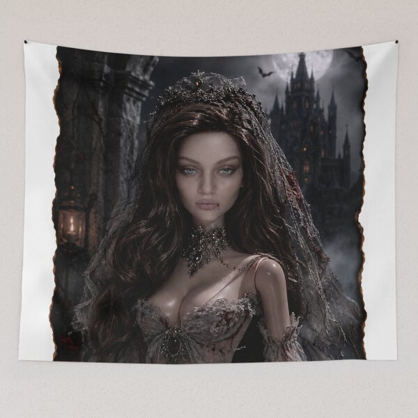 Item preview,     Dracula’s Vampire Bride in Haunted Castle designed and sold by Moxie-Cat-Universe.