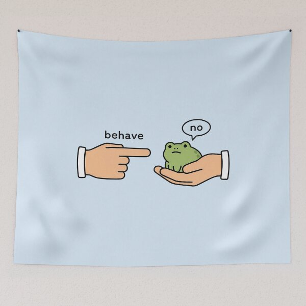 Item preview, Dishonest Frog Funny Frog Meme Behave No designed and sold by andromeda-redd.