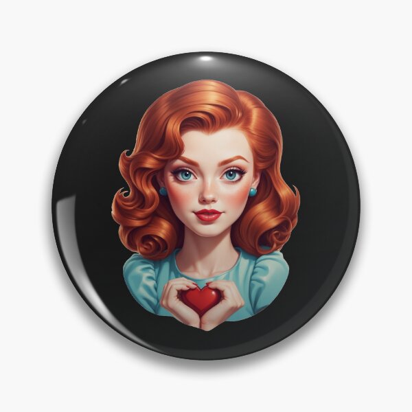Item preview, Chica pin-up vintage con corazón designed and sold by flashARTstudio.