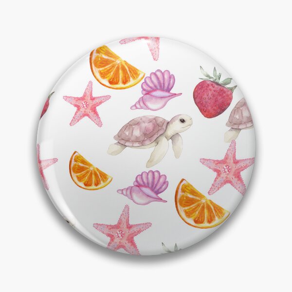 Item preview, Watercolor Sea Turtle Starfish and Summer Fruit Pattern designed and sold by NOUURRRR.