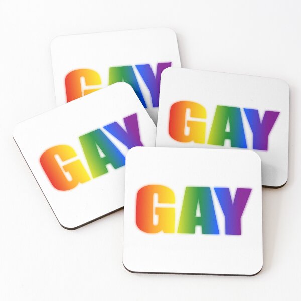 Item preview, GAY in bold and rainbow designed and sold by BUBBLDesigns.
