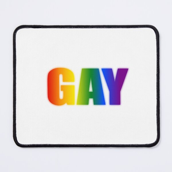 Item preview, GAY in bold and rainbow designed and sold by BUBBLDesigns.