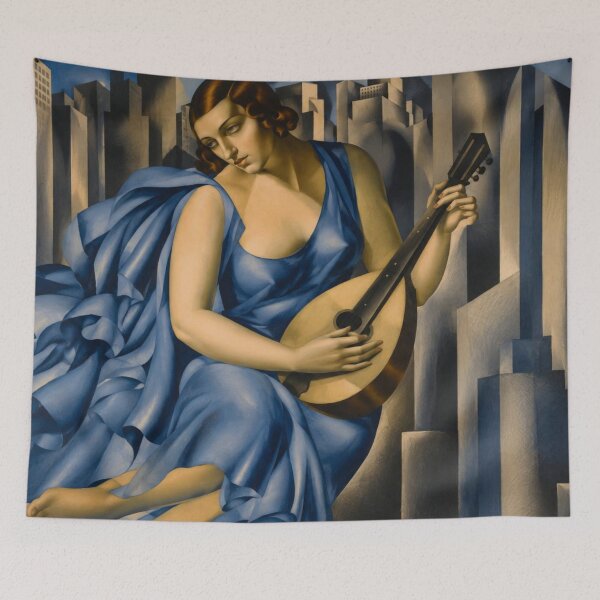 Item preview, Femme à la Mandoline (woman with a mandolin) - Art Deco Wall Art - Musician Woman - Vintage Home Decor designed and sold by RickE.