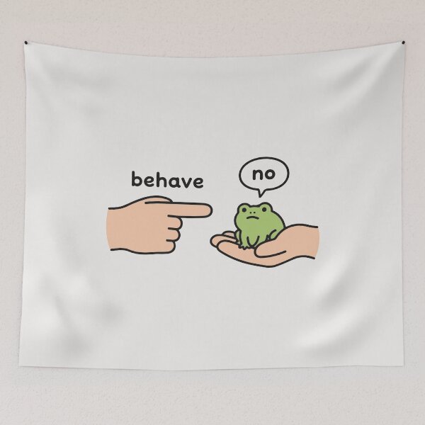 Item preview, Funny Frog Meme Behave No designed and sold by andromeda-redd.