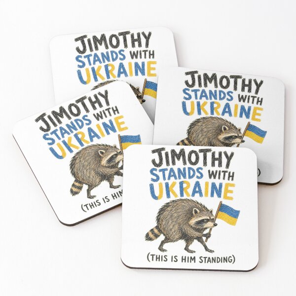 Item preview, Jimothy Stands With Ukraine – Funny Raccoon Meme designed and sold by Lacritsa .