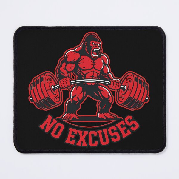 Item preview, No Excuses Gorilla Gym T-Shirt | Heavyweight Fitness Graphic Tee designed and sold by DPlab.