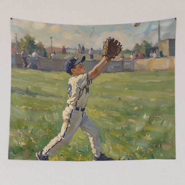 Item preview, Outfielder Catches the Ball designed and sold by TinCatOutPost.