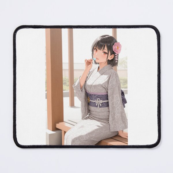 Item preview, Serene Summer Moments - Anime Girl in Traditional Japanese Yukata designed and sold by JapaneseArtAI.