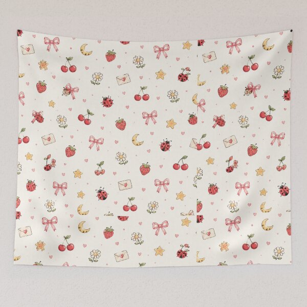 Item preview, Cute Kawaii Cottagecore Doodle Aesthetic Pattern designed and sold by NinaVibeStudio.