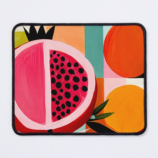 Item preview, Pomegranate and Orange Harvest in Bold Abstract Colors with Contemporary Fruit Kitchen Wall Art designed and sold by OlfactoART Studio.