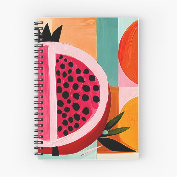 Item preview, Pomegranate and Orange Harvest in Bold Abstract Colors with Contemporary Fruit Kitchen Wall Art designed and sold by OlfactoART Studio.