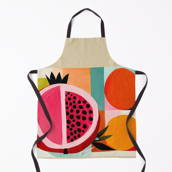 Item preview, Pomegranate and Orange Harvest in Bold Abstract Colors with Contemporary Fruit Kitchen Wall Art designed and sold by OlfactoART Studio.