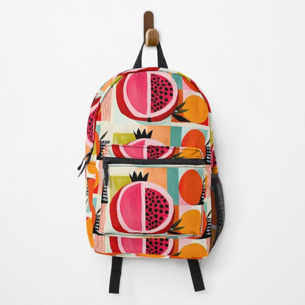 Item preview, Pomegranate and Orange Harvest in Bold Abstract Colors with Contemporary Fruit Kitchen Wall Art designed and sold by OlfactoART Studio.