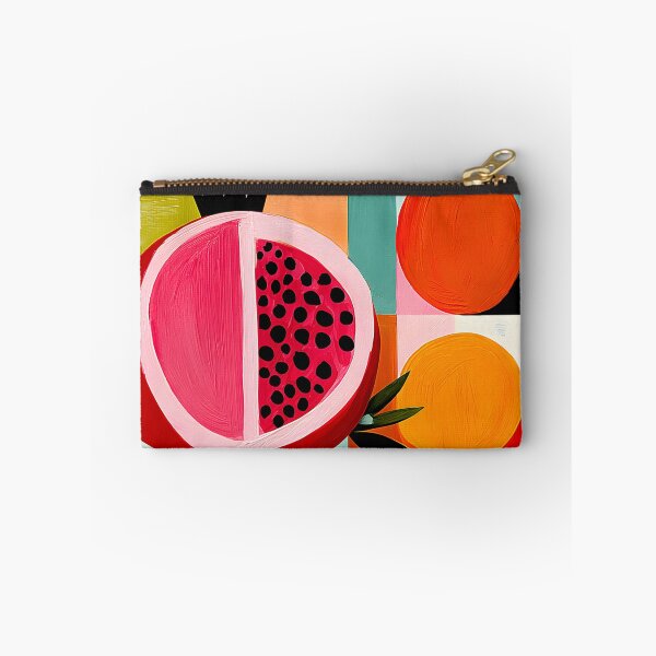 Item preview, Pomegranate and Orange Harvest in Bold Abstract Colors with Contemporary Fruit Kitchen Wall Art designed and sold by OlfactoART Studio.