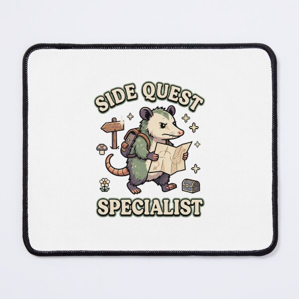 Item preview, Side Quest Specialist Adventure Opossum designed and sold by GoofyShopp.