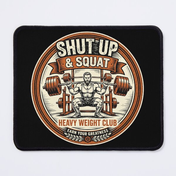Item preview, Shut Up And Squat Heavy Weight Club Gym Motivational Powerlifting designed and sold by TeeMint5.