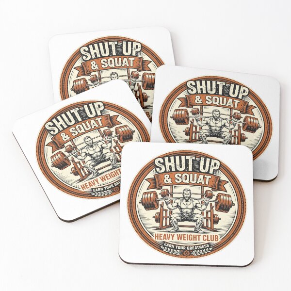 Item preview, Shut Up And Squat Heavy Weight Club Gym Motivational Powerlifting designed and sold by TeeMint5.