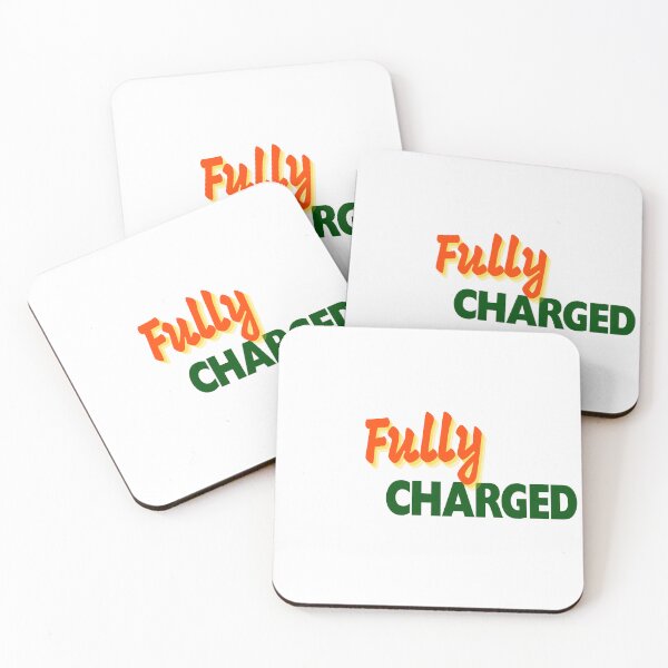 Item preview, Fully Charged Retro Typographic Text Quote designed and sold by ATMAS SHOP.