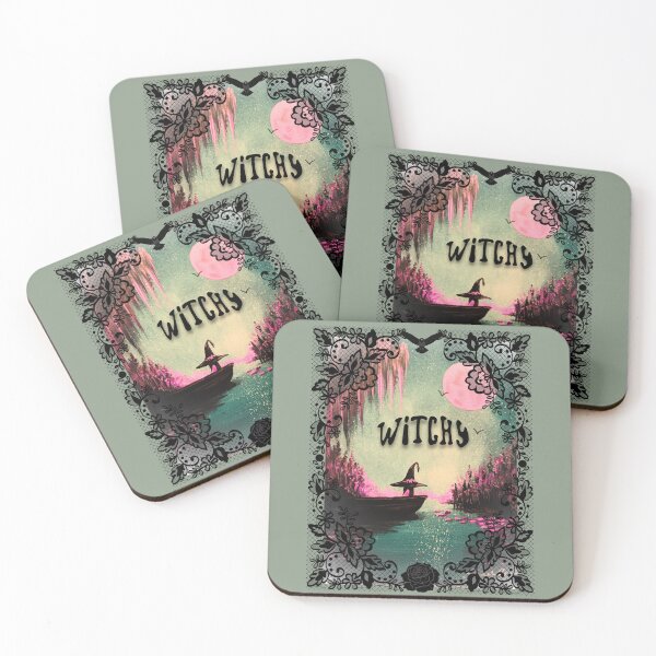 Item preview, Witchy Pink Moon Misty Swamp Gothic Art designed and sold by ArtistsAtticWI.