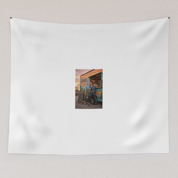 Item preview, Barista amigo serving coffee at sunset designed and sold by CathryneDelamort.