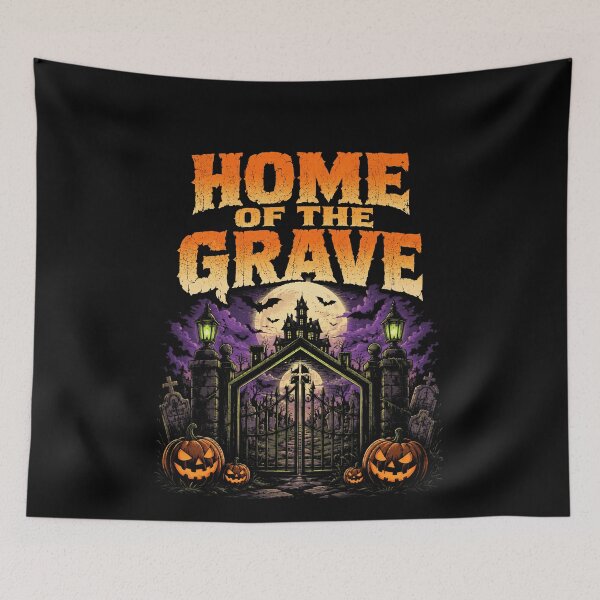 Item preview, Home Of The Grave Haunted Cemetery Halloween Art designed and sold by elderberry.