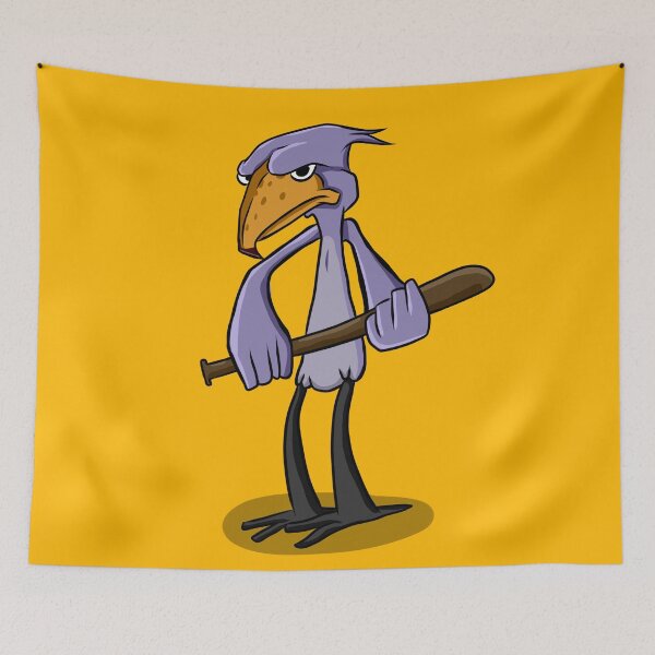 Item preview, Grumpy Shoebill with Baseball Bat – Funny Bird Cartoon designed and sold by MechanicalART.