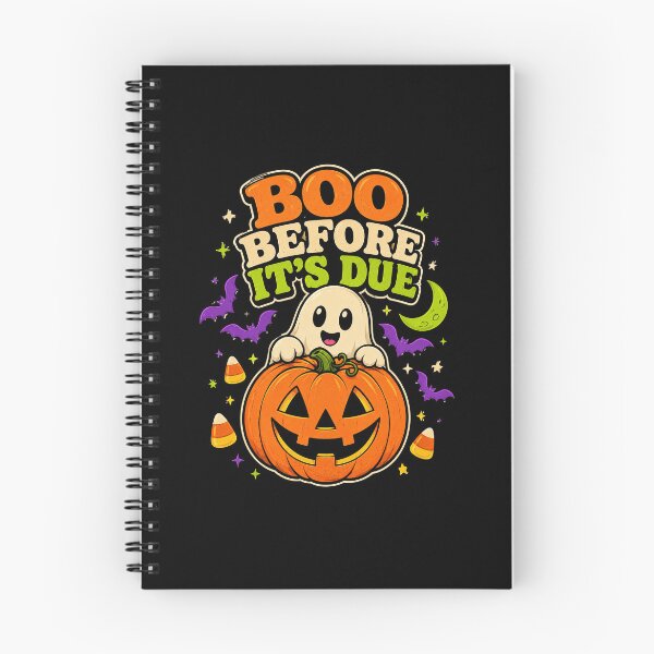 Item preview, Funny Boo Before Its Due Ghost Pumpkin School Deadline Pun Art designed and sold by elderberry.