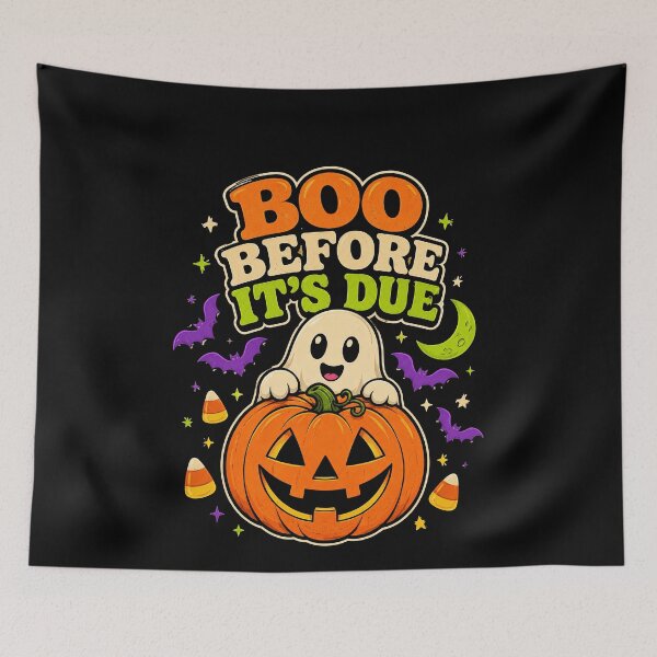 Item preview, Funny Boo Before Its Due Ghost Pumpkin School Deadline Pun Art designed and sold by elderberry.