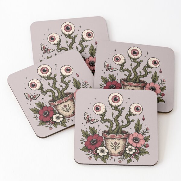 Item preview, Eyeball Flowers in a Chipped Vintage Pot designed and sold by darametzgerart.