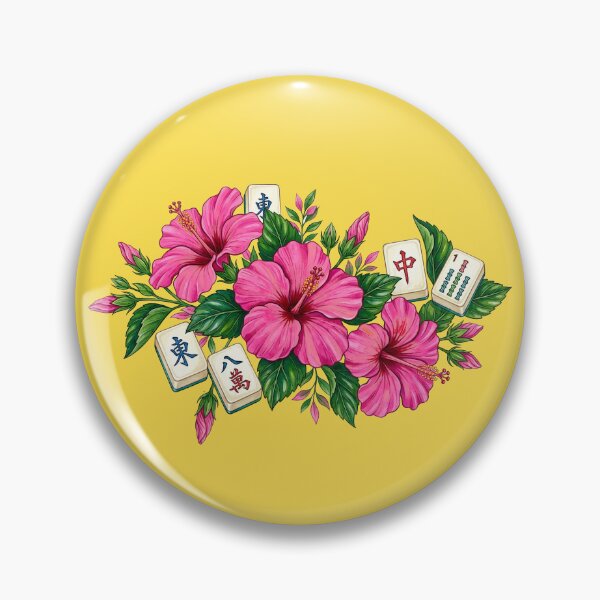Item preview, MAHJONG TILES, HIBISCUS FLOWERS, GAME DAY, STRATEGY designed and sold by classic car craze.