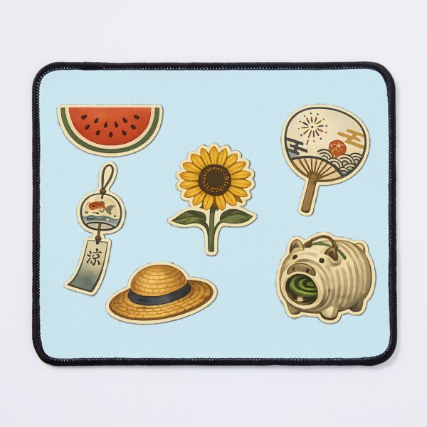Item preview, Traditional Japanese Summer Aesthetics Sticker Pack designed and sold by SakuraMarket26.