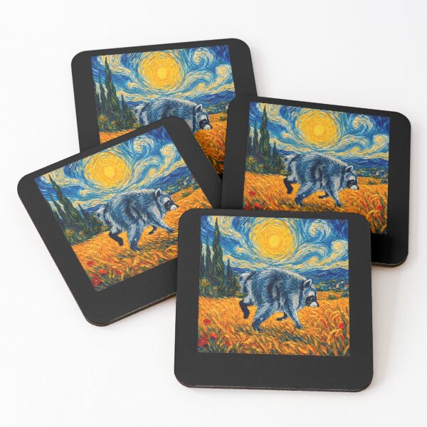 Item preview, Retro Jimothy Raccoon Starry Night Van Gogh Art Seattle Meme designed and sold by Apparel-Vortex.