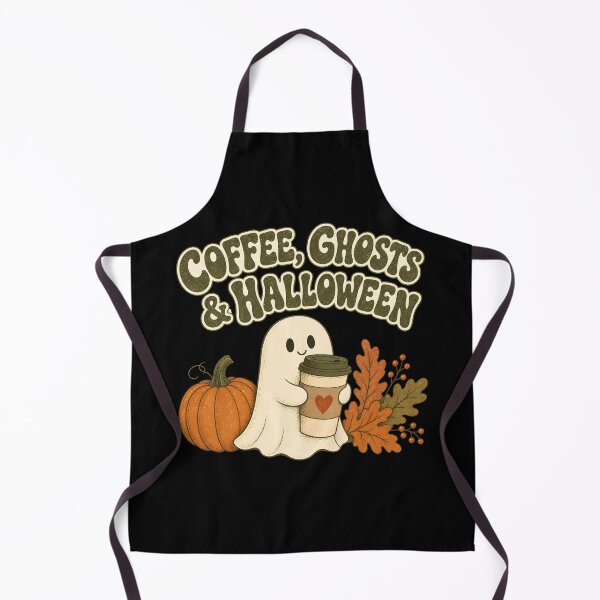 Item preview, Cute Coffee Ghosts & Pumpkin - Retro Halloween designed and sold by Graphic Vibe Designs.