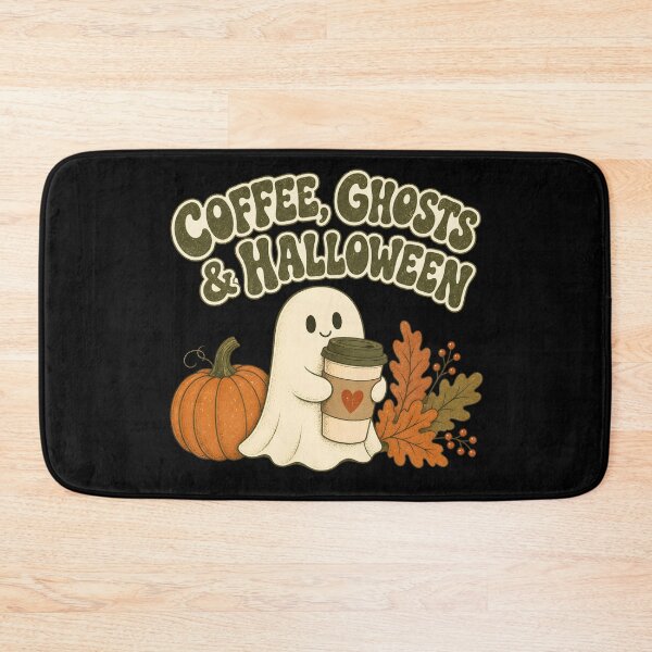 Item preview, Cute Coffee Ghosts & Pumpkin - Retro Halloween designed and sold by Graphic Vibe Designs.