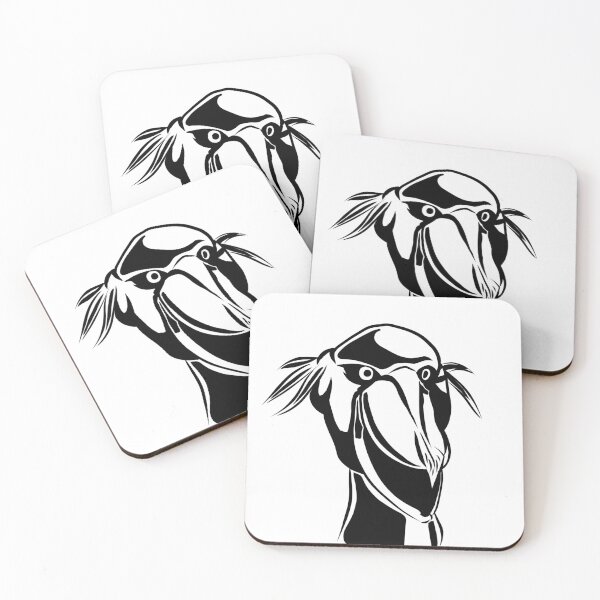 Item preview, Minimalist Shoebill Stork – Black and White Bird Illustration designed and sold by MechanicalART.